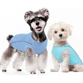 T'Chaque Dog T-Shirt for Extra Small Dog 2 Pack ، XS Dog Cloths مع شرائح عاكسة ، ملابس جرو بلا أكمام ، سترة خفيفة من الخزانات ذات الوزن الفاتح لفحص Chihuahua ،