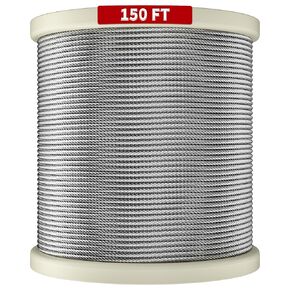 LuckIn 600FT Deck Railing Cable - 1/8" Diameter T316 Stainless Steel Cable, Premium 7x7 Strands Wire Railing Hardware