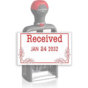 Heavy Duty Style Office Date Stamp with Paid - Self Inking Dater - Style D - Blue & Red Ink Color in Kuwait