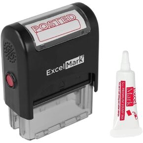 نشر Excelmark ختم مطاطية Excelmark - حبر أحمر بحبر 5 سم مكعب