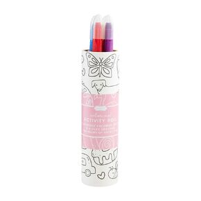 Mud Pie Kids Pink Coloring Roll Crayon Set; 8 1/2" X 130"