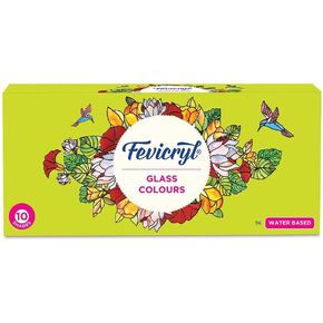 ألوان زجاجية Fevicryl ، 10 ظلال