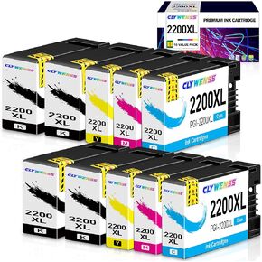 10 حزمة 2200XL خراطيش الحبر بديل لـ Canon PGI-2200XL PGI2200 XL متوافق مع MAXIFY IB4120 IB4020 MB5020 MB5120 MB5320 MB5420 (4Black ، 2Cyan ، 2Magenta ، 2-ellow)