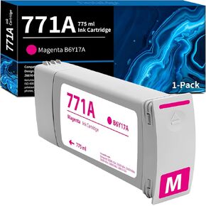 771 771A Magenta Ink Cartridge 1-Pack B6Y17A Ink Replacement for HP 771 771A Ink for DesignJet Z6200 Z6600 Z6610 Z6800 Z6810 Printer Ink, 775ml