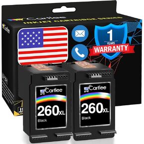 استبدال خرطوشة الحبر المتوافقة مع Canon 260 Black Ink Cartridge 260XL لـ Canon TS6400 TS6420 PG-260 لـ PIXMA TS5320 TS5300 (2 أسود)