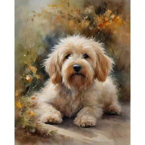 طلاء OKSgyta بأرقام للبالغين ، Goldendoodle Dog ، الطلاء بأرقام أرقام على القماش ، اللوحات الزيتية DIY الرسم الرقمي ، 40x50 سم لا إطار