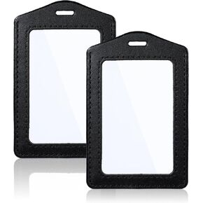 حاملي شارة الهوية الجلدية ، MABOR 2 PCS HEALER ID ID HOLDGER VERTICAL VERTICAL CLEAR CARRALLE STOLDE