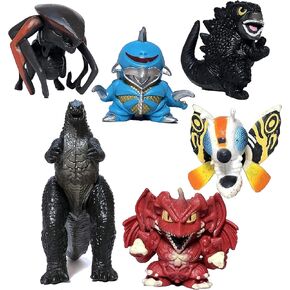 TwCare Set of 12 Godzilla x Kong: The New Empire, Dinosaur Dragon Toys Action Figures, Evolved Basic Exquisite Battle Roar B.E.A.S.T. Glove Shimo Frost Bite Mecha King Ghidorah Cake Toppers Pack