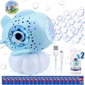 آلة Dolanus Bubble للأطفال ، ألعاب صانع الفقاعات التلقائية وقابلة لإعادة الشحن للألعاب الخارجية للأطفال الصغار 1-3 ، ألعاب 3 4 5 6 7 7