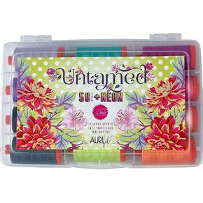 Aurifil Designer Collections Thread Box Kit 12 Barge Robools 100 ٪ Cotton 50WT (1422 yds لكل) من قبل Tula Pink TP50UD12 NEON المصنوع في إيطاليا (UNTAMDER)