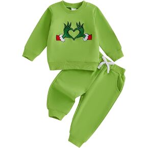 Toddler Baby Boy Girl Christmas Outfit Sweatshirt Pants Sweatsuit Newborn Infant Monster Costume Clothes