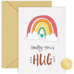 Sympathy Cards with Envelopes, Thinking of You, Get Well, Condolences Card, Rainbow, Sending You a Hug