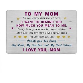 EE&YU Mothers Day Card for Mom - I Love Mom Gifts from Son Daughter, Best Mommy Card for Women, Mommy Birthday Presents