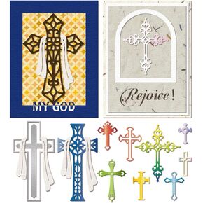 GLOBLELAND Cross Frame Cutting Dies Metal Christian Cross Die Cuts Holy Cross Cutting Embossing Templates for Scrapbooking Crafts Paper Cards Making