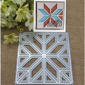 Christmas Diagonal Quilt Metal Die Cuts,Frame Flower Cutting Dies Cut Stencils for DIY Scrapbooking Album Decorative Embossing Paper Dies for Festival Card Making