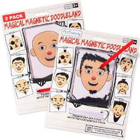ArtCreativity Magnetic Face Doodle Board - 6 Pack - Magnetic Drawing Board for Kids - Create Different Hair and Beard Styles - Magnetic Travel Games - Retro Toys from The 90s - Easter Basket Stuffers