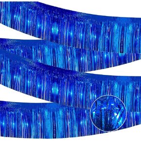 4 حزمة 10 أقدام أسود برتقالي هالوين موكب عائم الزخارف لسيارة المقطورة ، Foil Foil Fringe Tinsel Banner Garland لتخرج Halloween Homecoming Party Decoration (Black Orange)