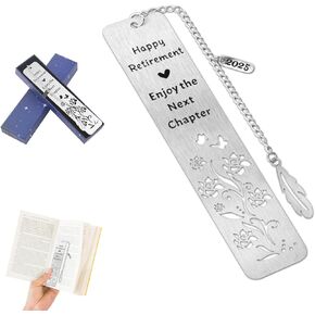 Bookmark, Retirement Gifts for Women Men 2025, Happy Retirement Bookmark with Chain for Grandmom Friend Teacher Nurse Book Lover Coworker Going Away Gifts Book Mark Appreciation