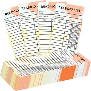3 x 8 Personal Libraries Bookmark Tracker - Reading Page Cards, Book Tracker Notecards, Reading Log for Students & Readers - 50 Pcs