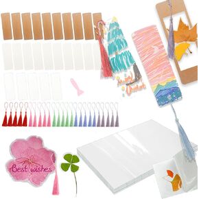 Bookmark Making Kit Cardstock Blank Bookmarks Set 25pcs DTY Craft Bookmarks 25pcs Tassels Waterproof Make Your Own Bookmark for Bookmarks DIY Projects