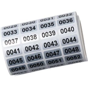 Dohobby 2000PCS Consecutive Number Stickers - Self-Adhesive Numbered Labels (1-2000)