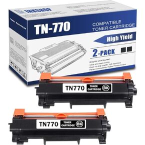 TN770 TN-770 2 Pack Compatible TN770 Super High Yield Black Toner Cartridge Replacement for Brother TN-770 DCP-L2550DW MFC-L2710DW HL-L2350DW HL-L2370DW HL-L2390DW Printer Toner.