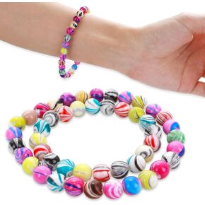 Ciatbyyj 500pcs 8mm acrylic multicolor حبات الرسم ، حبات ملونة أكريليك سائبة ، حبات متعددة ملونة للأسوار ، القلادات ، صنع المجوهرات ، الحرف اليدوية للأقراط