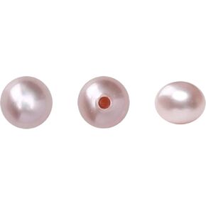 Natural Half Drilled Pearl Beads White 4.5-5mm 12pcs AAAA Freshwater Cultured Loose Gemstone Beads for DIY Stud Earring Jewelry Making