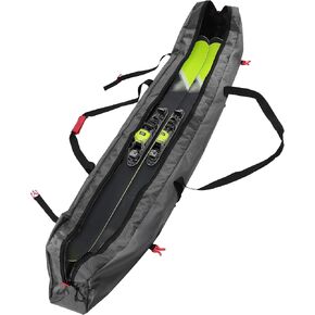 Navaris Ski Bag for Men and Women - Ski Bag for 1 Pair of Skis and Poles with Zipper, 2 Straps with Buckles and Carrying Handle - 2 Sizes