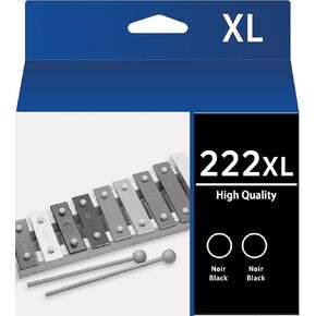 222XL Black Remanufactured for EPSON 222 Ink Cartridges for T222 222XL BK High Yield use to WF-2960, XP-5200 Printer (2 Black)