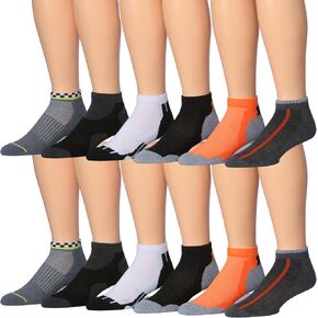 JAMES FIALLO Men's 12-Pairs Performance Low Cut Athletic Sport Socks