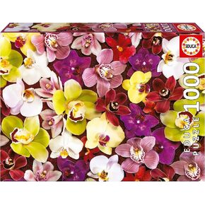 Educa - Orchid Collage - 1000 Piece Jigsaw Puzzle - Puzzle Glue Included - Completed Image Measures 26.77" x 18.9" - Ages 14+ (19558)