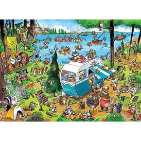 Cobble Hill 1000 Piece Puzzle - Doodletown: Call of the Wild - Sample Poster مضمّن