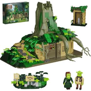 Swamp Monster Building House Set with 2 Figures, LED Forest Swamp House with Toilet, Cartoon Green Building House Compatible with Lego Gifts for Fans and Children Aged 6+（1022 PCS）