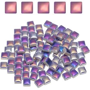 uxcell 100g Square Mosaic Tiles, Colorful Ceramic Mosaic Tiles for Crafts Bulk Mosaic Supplies for Home Decoration Art Crafts DIY Projects, 0.4 x 0.4Inch, Laser Blue