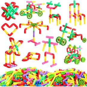 Libima 300 PCS الأنابيب الأنابيب لبنات بناء للأطفال أكثر