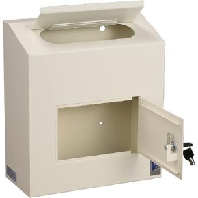 Protex Safe RX-164 الأدوية الموصوفة Drocs Box White ، للأدوية النقدية ، والشيكات والأظرف ، والحيوية المعدنية ، وثقوب التثبيت مسبقًا ، وأبواب فولاذية مزدوجة