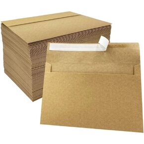 150pcs Brown Kraft A7 Invitation Envelopes For Paper Crafts Project, Mailing Holiday Cards, Greeting Cards, Announcements, Photos, Letters, Birthdays, Weddings, Parties