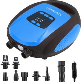 Paddle Board Pump Electric Portable, KOSMEGAL SUP Pump for Paddleboard, Professional 20PSI Air Compressor with Auto-Off, Deflation Function and 12V DC Car Connector for Inflatables, Kayaks and Boats in Kuwait