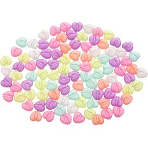 Cobee 100 PCS Glow in the Dark Heart Beads ، حبات المهر 13 ملم لتصنيع مجوهرات الأساور ، حبات القلب للحرف اليدوية قلادات الشعر ، مقرات مفاتيح مفاتيح DIY المشاريع الحرفية (الحب)