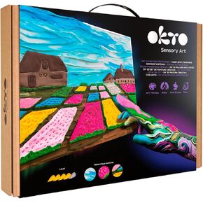 OKTO Sensory Art 3D Clay Painting Kit ، Flower Beds in Holland ، Vincent Van Gogh