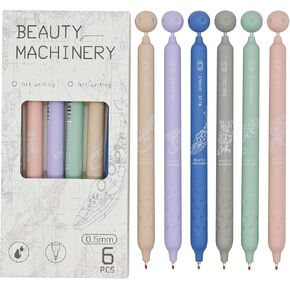 maydahui 6 pcs لطيف الفضاء هلام أقلام كوكب صغير 0.5 مم قابلة للسحب النجوم ميكانيكية طباعة الحيوانات الأسود الحبر 6 أنماط لمدرسة المكتب تفضل
