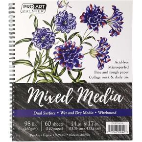 Pro Art Premium Mixed Media Pad 14 "X17" 60 Sheets ، 98#، Wire ، Sketch Book ، Sketchbook ، لوحة رسم ، لوحة رسم ، ورقة رسم ، كتاب فني ، ورقة ، كراسة رسم لصالح