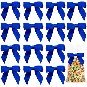 50 PCS 3.5" Hot Pink Ribbon Bows for Gift Wrapping Premade Satin Twist Tie Bows for Craft Sewing Scrapbooking Wedding Birthday Christmas and Easter Festival Gift Wrapping