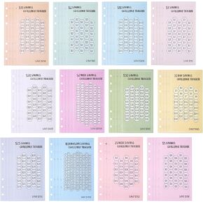 48 Sheets Money Savings Challenges Binder, 6.3x3.54 Inch Budget Tracking Cards Cash Planning Sheets Savings Challenge Binder Refills Funny Gift for Recording Cash (US Dollar Version)