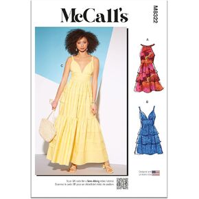 McCall's Misses 'Dresses Sewing Pattern Kit ، Design Code M8322 ، الأحجام 6-8-10-12-14