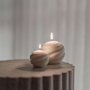 Swirl Ball Candle，Scented Soy Wax Spiral Candle，Home Office Danish Pastel Trendy Room Floating Shelves Decor Large Candles,White