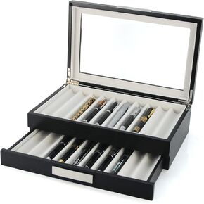 4 أقل CO 20 PEN WOOD DISPLAY WOOD DISLED CASE CASE COSTORGE COLLECTOR Organizer Ebony Box 314020E