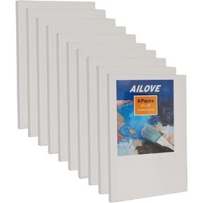 AILOVE Canvases for Painting 8x10Inch 10-Pack,100% Cotton Primed Painting Canvas Panels, Stretched Canvas Boards is for Professionals,Students & Kids, for Acrylic Paint, Oil, Watercolor, Gouache