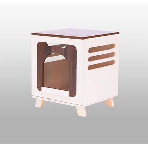 Pets Elyse Elevated Wooden Cat Litter Box Enclosure & Side Table with Vent Holes, Mocha